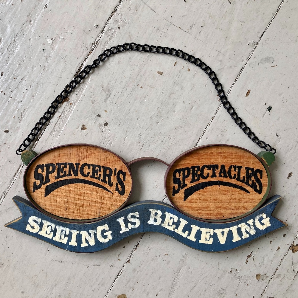 Advertising Sign Decor Spencer's Spectacles Wooden